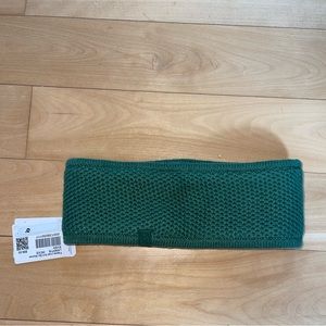 Fleece-Lined Knit Ear Warmer Green